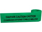 Caution communications cable below tape.