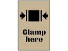 Clamp here stencil