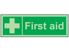First aid photoluminescent safety sign
