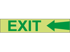 Photoluminescent Exit and arrow left tape