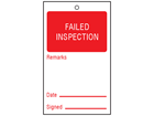 Failed inspection tag