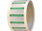 QA accepted aluminium foil labels.