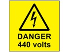 Danger 440 volts label