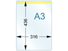 Document pocket, A3 vertical, with magnetic fixing