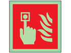 Fire point call point symbol photoluminescent safety sign