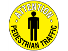 Attention pedestrian traffic floor marker