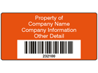 Scanmark barcode label (text on colour), 38mm x 76mm