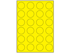 Yellow polyester laser labels, 40mm diameter