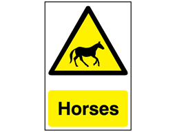 Horses warning sign.