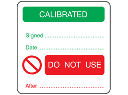 Calibrated, do not use after combination label.