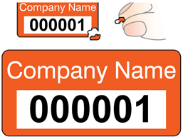 Assetmark destructible serial number label (text on colour), 12mm x 25mm