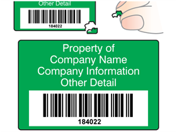 Scanmark destructible barcode label (text on colour), 32mm x 50mm
