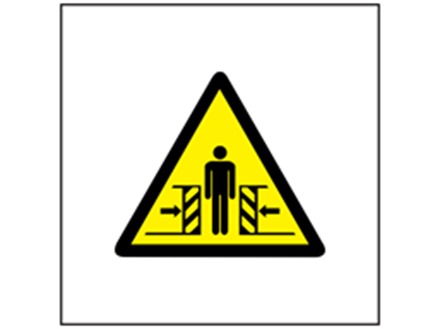 Entrapment hazard symbol safety sign.