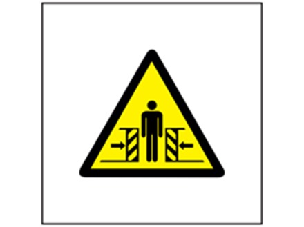 Entrapment hazard symbol safety sign.