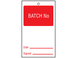 Batch number tag