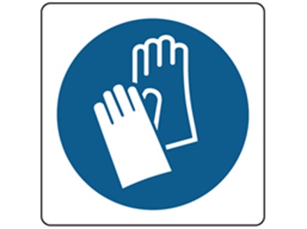 Wear hand protection symbol label.