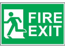 Fire exit, symbol facing left safety sign.