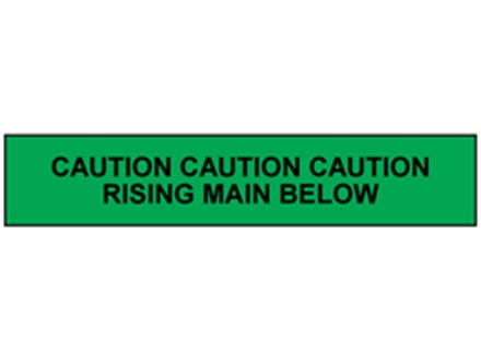 Caution rising main below tape.