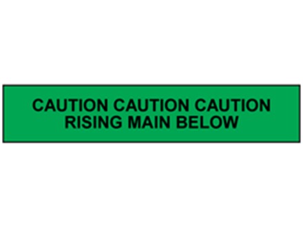 Caution rising main below tape.