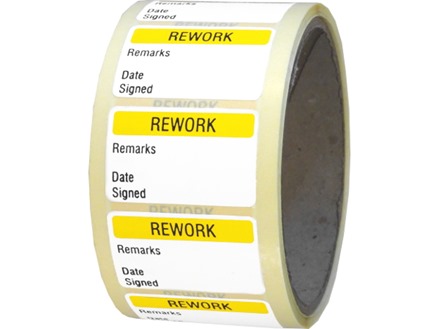 Rework quality assurance label