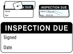 Inspection due write and seal labels.