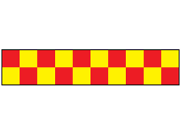 Reflective tape, red and yellow check