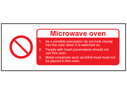 Microwave oven safety label.