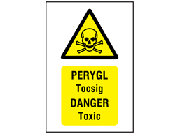 Pergyl Tocsig, Danger Toxic. Welsh English sign.