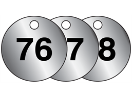 Aluminium valve tags, numbered 76-100