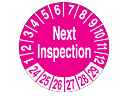 Next inspection due month and year label