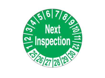 Next inspection due month and year label