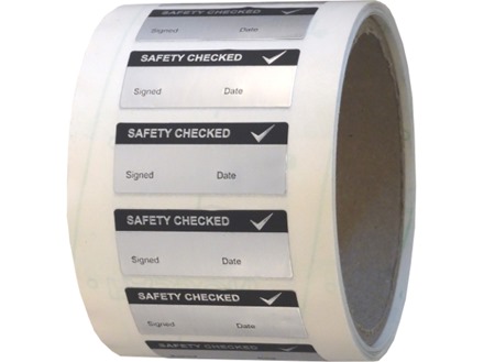 Safety checked aluminium foil labels.