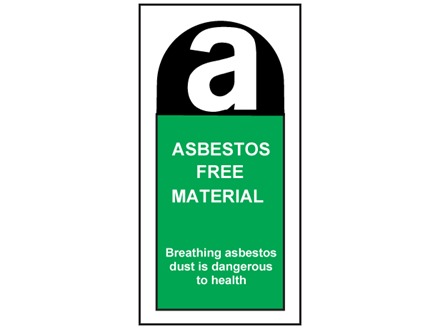 Asbestos free safety label.