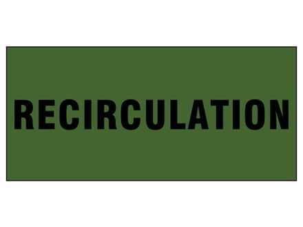 Recirculation pipeline identification tape.