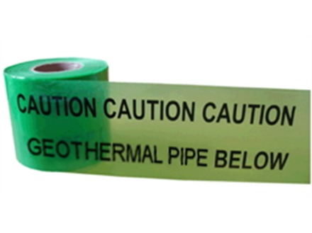 Caution geothermal pipe below tape.