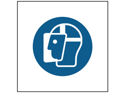 Wear face shield symbol safety sign.