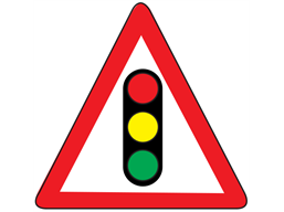 Traffic lights temporary road sign.