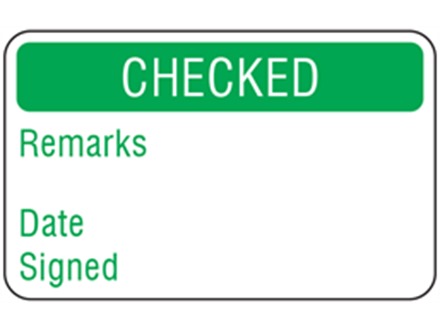 Checked quality assurance label