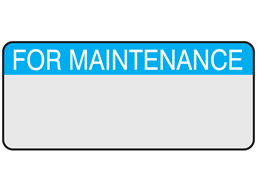 For maintenance aluminium foil labels.