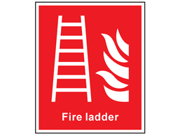 Fire ladder symbol and text safety sign.