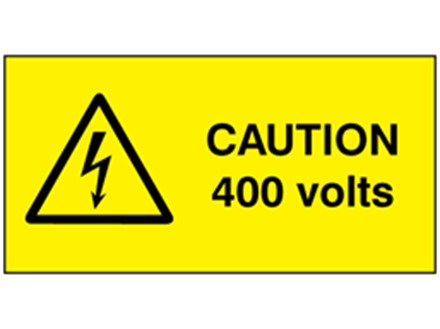 Caution 400 volts label.