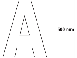 Thermoplastic letter and number marker, 500mm high