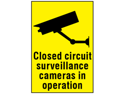 Closed circuit surveillance cameras in operation sign