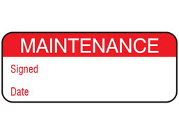 Maintenance label.