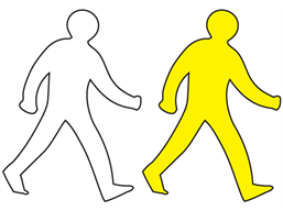 Walking man symbol thermoplastic marker
