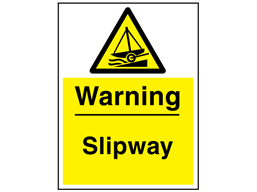 Warning slipway sign.