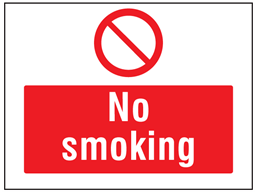 No smoking symbol and text safety sign.