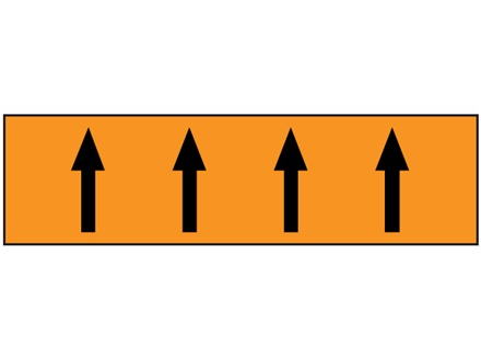 Flow indication tape for electric services and vent ducts