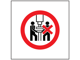 One person operation only symbol safety sign.
