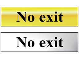 No exit metal doorplate